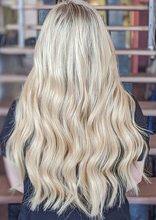 Load image into Gallery viewer, LIGHTEST BLONDE (22) CLIP IN 22" HAIR EXTENSIONS 100% HUMAN REMY HAIR 110G/240G