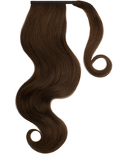 Load image into Gallery viewer, CHOCOLATE BROWN (4) HUMAN PONYTAIL CLIP IN HAIR EXTENSIONS 16 / 20 INCH  **THICK***