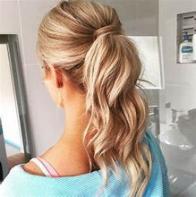 Load image into Gallery viewer, SANDY BLONDE (18/613) HUMAN PONYTAIL CLIP IN HAIR EXTENSIONS 16 / 20 INCH **THICK***