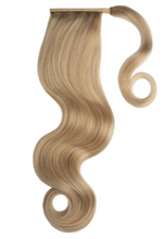 Load image into Gallery viewer, GOLDEN BLONDE (27/613) HUMAN PONYTAIL CLIP IN HAIR EXTENSIONS 16 / 20 INCH **THICK***