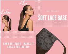 Load image into Gallery viewer, CHOCOLATE BROWN (4) HUMAN PONYTAIL CLIP IN HAIR EXTENSIONS 16 / 20 INCH  **THICK***