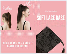 Load image into Gallery viewer, ESPRESSO (3) HUMAN PONYTAIL CLIP IN HAIR EXTENSIONS 16 / 20 INCH **THICK***