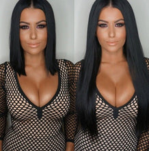 Load image into Gallery viewer, NATURAL BLACK (1) CLIP IN 22" HAIR EXTENSIONS 100% HUMAN REMY HAIR 110G/240G