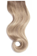 Load image into Gallery viewer, EUROPEAN TAPE HAIR EXTENSIONS 18 INCH 9A HIGH GRADE SOMBRE SANDY BLONDE (18/613)