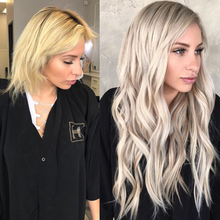 Load image into Gallery viewer, LIGHTEST BLONDE (22) CLIP IN 14" HAIR EXTENSIONS 100% HUMAN REMY HAIR 110G/240G