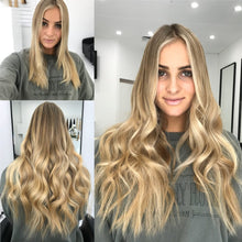 Load image into Gallery viewer, SOMBRE DIRTY BLONDE (8/60) CLIP IN 14" HAIR EXTENSIONS 100% HUMAN REMY HAIR 110G/240G