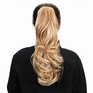 GOLDEN BLONDE (27/613) HUMAN PONYTAIL CLIP IN HAIR EXTENSIONS 16 / 20 INCH  **THICK***