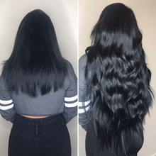 Load image into Gallery viewer, NATURAL BLACK (1) CLIP IN 14&quot; HAIR EXTENSIONS 100% HUMAN REMY HAIR 110G/240G
