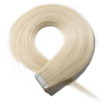 Load image into Gallery viewer, EUROPEAN TAPE HAIR EXTENSIONS 14 INCH 9A HIGH GRADE LIGHTEST BLONDE (22)
