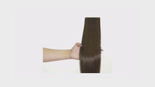 Load and play video in Gallery viewer, CHOCOLATE BROWN (4) CLIP IN 18&quot; HAIR EXTENSIONS 100% HUMAN REMY HAIR 110G/240GR
