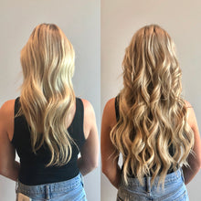 Load image into Gallery viewer, EUROPEAN TAPE HAIR EXTENSIONS 18 INCH 9A HIGH GRADE GOLDEN BLONDE (27/613)
